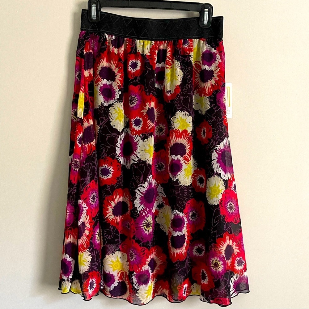 Lularoe Bright Floral Lola Skirt - Picture 1 of 9